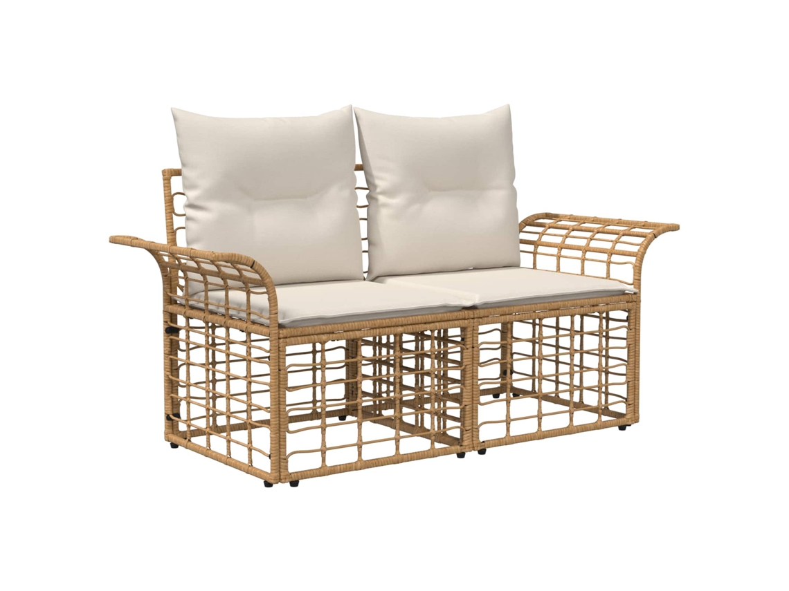 Maison Exclusive - Conjunto De Sofás De Exterior 12 Pcs Natural Y Crema Poliéster
