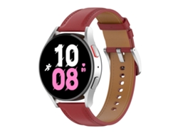 Bracelete Para Samsung Galaxy Watch 5 (40mm) - Couro Premium - Vermelha