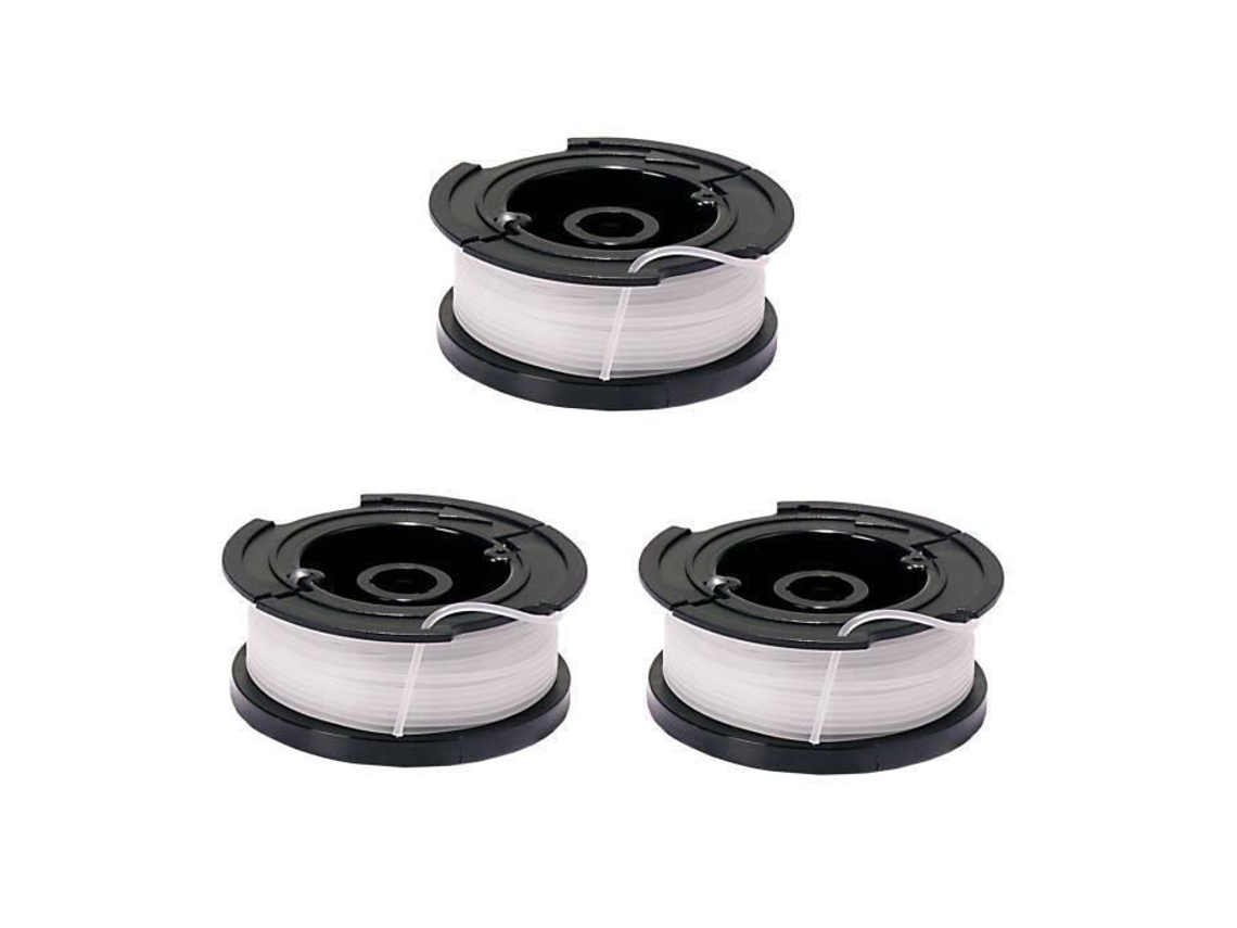 AF00949-BLACKDECKER Juego de 3 Bobinas de Repuesto para Cortabordes - A6485-XJ - Hilo de Nylon 3 x 10 m - Hilo YWEI de 15 mm