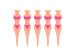 2026-5 Unidades De Tees De Golf Plástico Antideslizantes Para Mujer Bikini Chica Para Entrenamiento De Golf Rosa