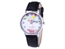 Reloj Casual De Pareja Zhoulianfa Con Dial Grande Y Correa De Cuero Pu Negro