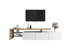 Muebles Blancos Brillantes, Madera, Vidrio, Led, Almacenamiento Elegante