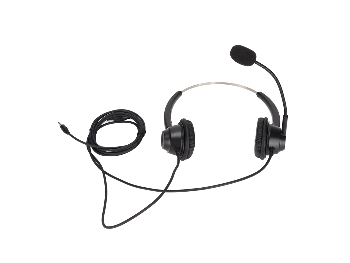 Fone de ouvido com microfone para atendimento ao cliente, call center, redução de ruído, conector de 3,5 mm para telefones VoIP.