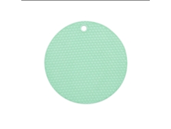 Servilleta redonda de mesa, antiadherente de goma, resistente al calor, lavable, 14,5 cm, verde.