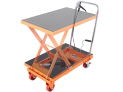 Mesa elevadora hidráulica manual Tekmaquinas de 230 kg con plataforma ajustable