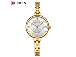 Relógio Feminino De Pulso Com Mostrador Pequeno E Pulseira De Corrente (ouro Branco), À Prova D'água, Modelo Redondo E Simples.