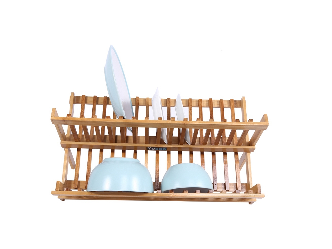 Jaula plegable de madera para secar platos