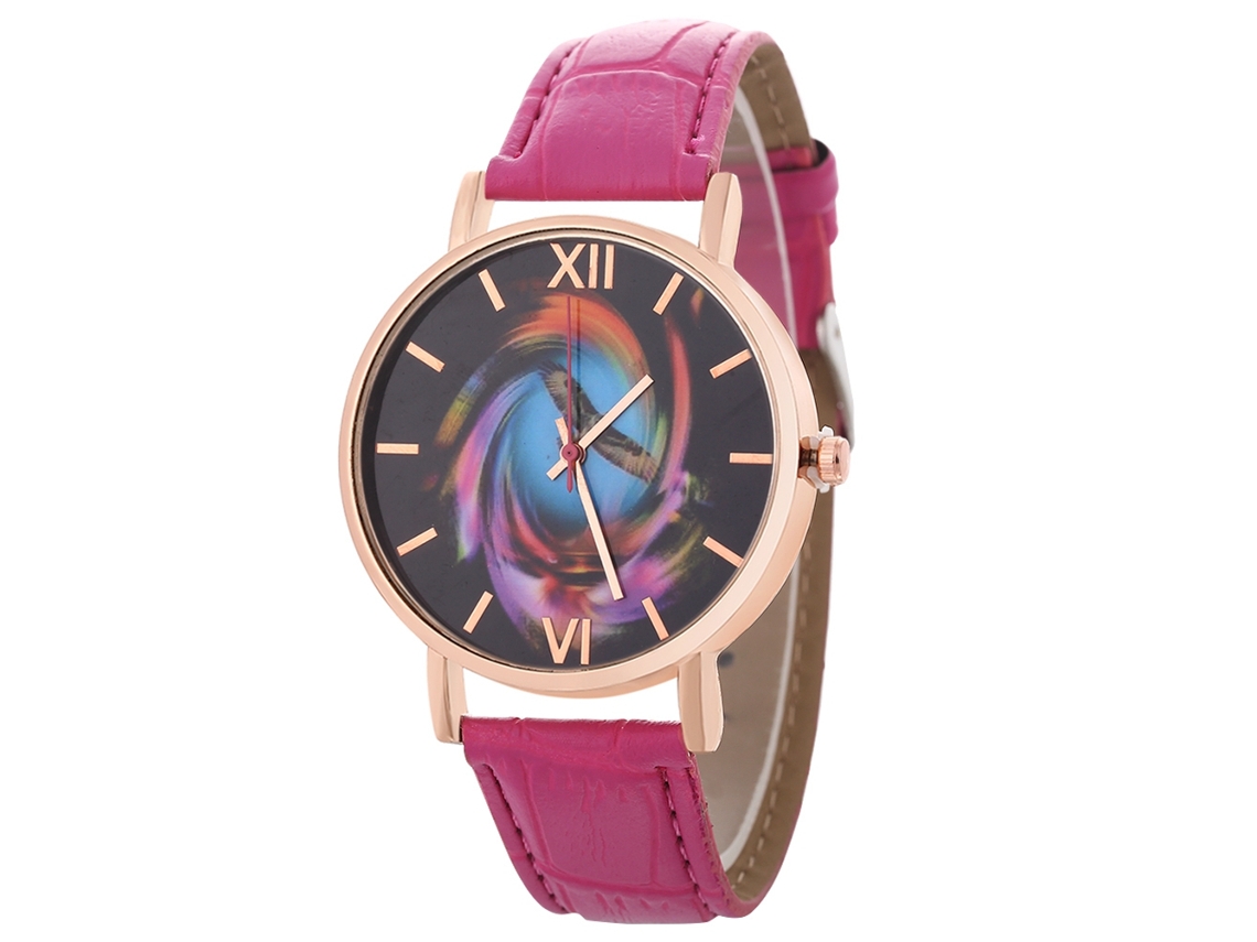 Reloj De Cuarzo Zhoulianfa T0138-z Para Mujer, De Cuero Rosa, Estilo Elegante Y Profesional.