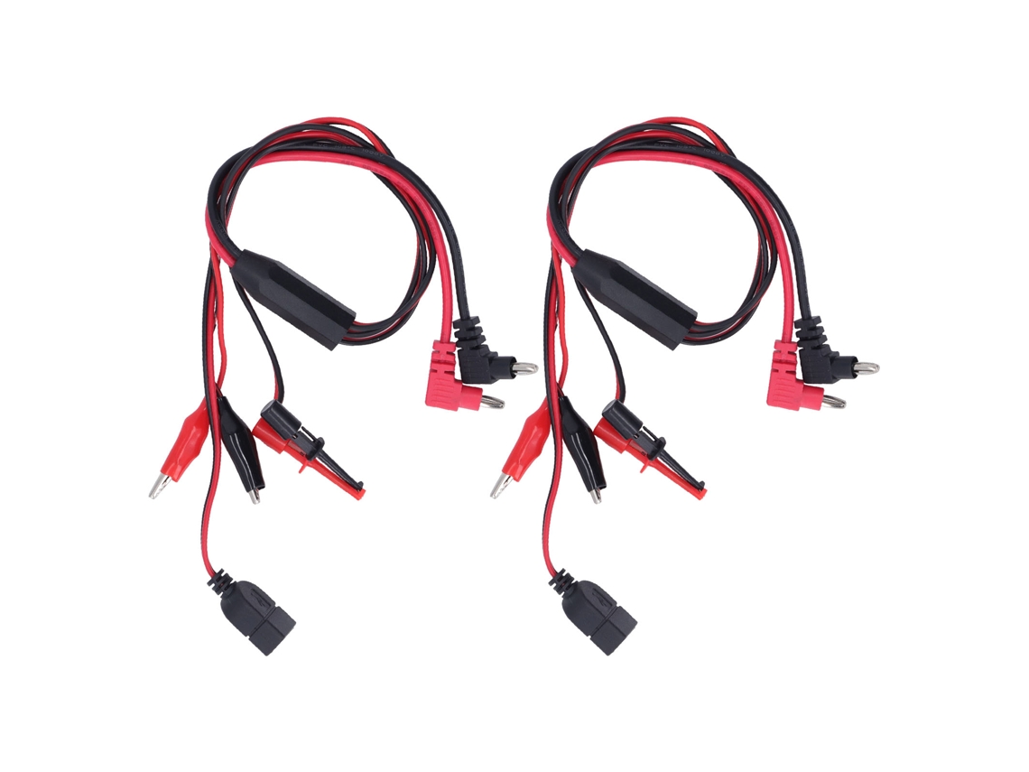2 Cables De Prueba Con Conector Banana Para Interfaz De Línea Con Pinza De Cocodrilo, Fuente De Alimentación De Cc Regulada, Pvc Y Latón, Color Negro Y Rojo.