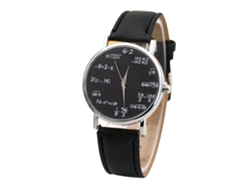 Reloj De Pulsera Sencillo E Informal Para Mujer, De Piel Sintética Con Movimiento De Cuarzo (correa Negra + Esfera Negra).