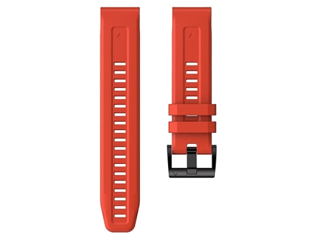 Correa para Garmin Fenix 7S Correa de reloj de silicona de color sólido con hebilla de metal de zafiro solar roja VENISYMLIS