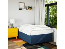 Estructura De Cama Sin Colchón Tela Azul 120x200 Cm