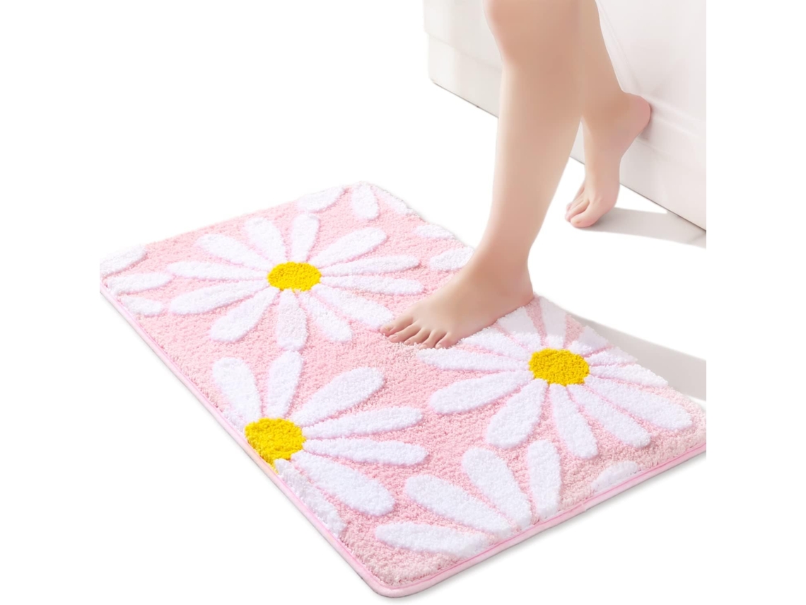 Alfombrilla De Baño Antideslizante Daisy, Suave Y Absorbente (rosa/50x80cm) Gertiz