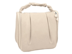 Neceser de viaje para mujer, impermeable, con cremallera, color beige (cabe fácilmente en el equipaje)