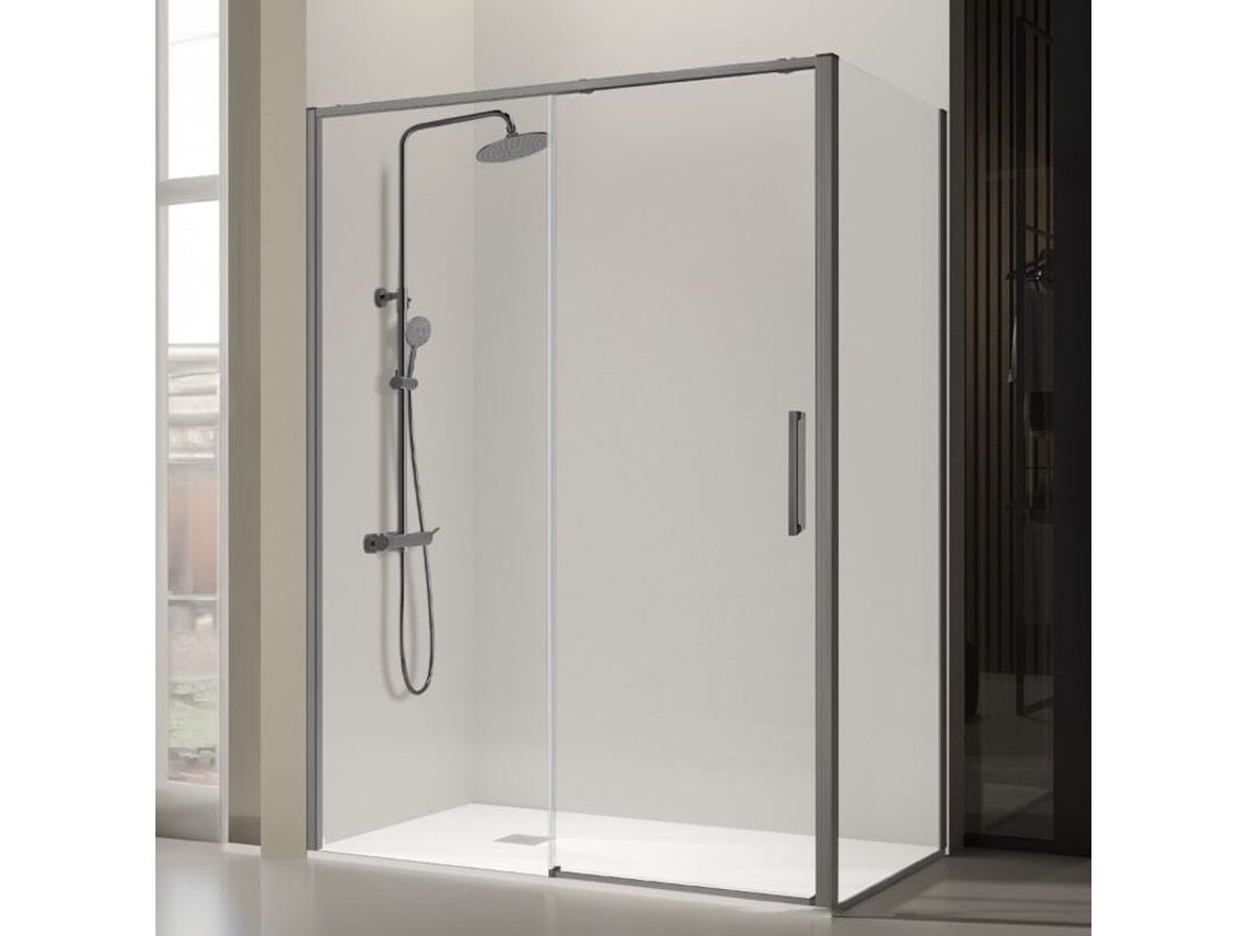 Frontal De Ducha + Puerta Corredera 155-157.6 Cm Delta Gun Metal
