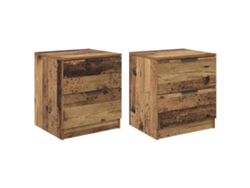 Maison Exclusive - Armario De Noche Con Cajón 2 Pcs Madera Vieja 45 X 39 X 50cm