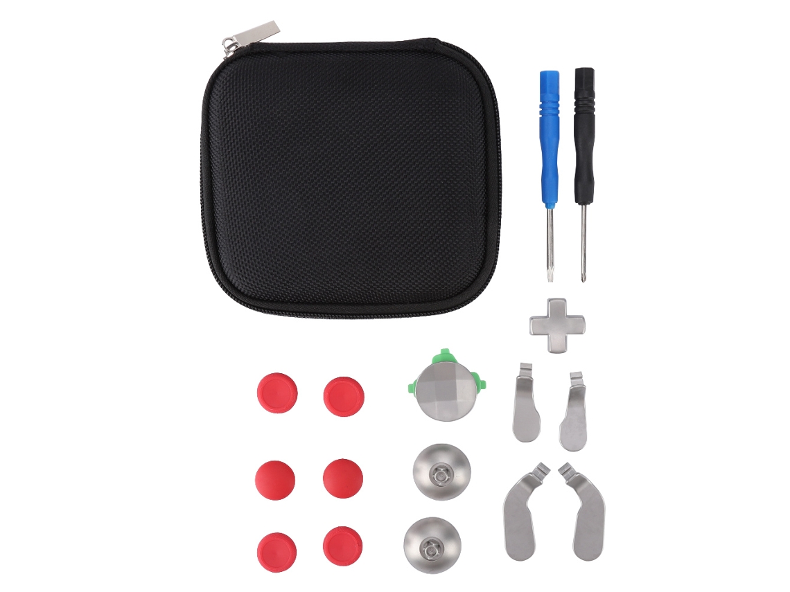 Kit de 17 botones para mando Xbox One Elite, PS4, Switch, rojo.