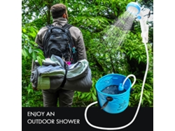 Duche Portátil De Camping Para Exterior Com Bomba E Balde 20l Para Camping, Praia, Hiking E Limpeza De Pets