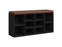 Banco Zapatero Organizador en Derivados de Madera Negro 103X30X48 Cm