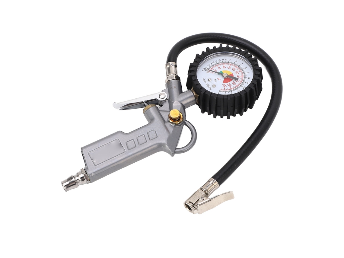 Inflador De Neumáticos Con Manómetro, 225 Psi, Boquilla Accesoria De Acero Inoxidable De 0,3 Pulgadas Para Suv, Motocicletas Y Bicicletas.