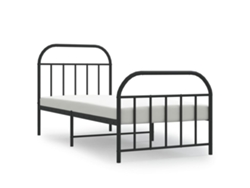 Marco de Cama con Cabecero Pés Metal Negro (90x190cm)