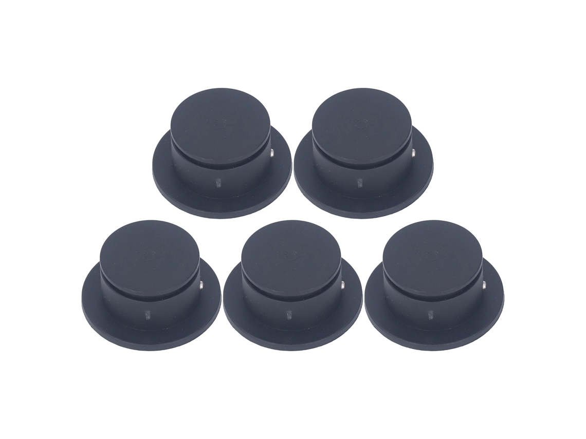 5 Tapones Redondos De Plástico Para Cuerda De Tabla De Surf Longboard, Color Negro.