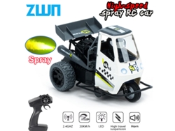 Moto RC de tres ruedas con luz y spray, control remoto eléctrico de 2.4G, alta velocidad, modelo realista, juguete para niños. Aeuzwr