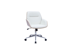 Silla de Oficina Giratoria Blanca Con Madera Clara Marlow MILIBOO
