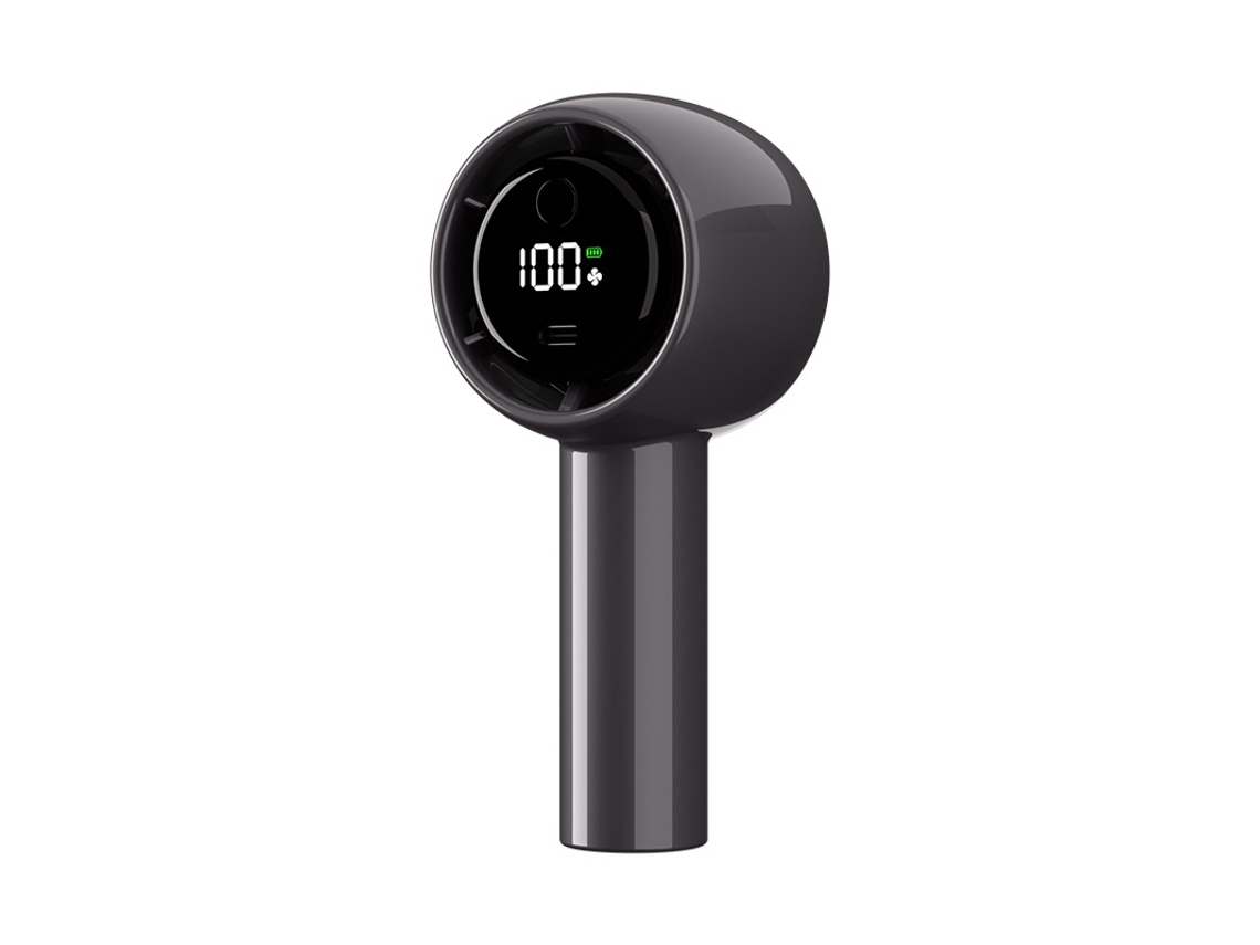 Mini ventilador turbo portátil (negro) - Pantalla digital - Carga USB - Potente flujo de aire