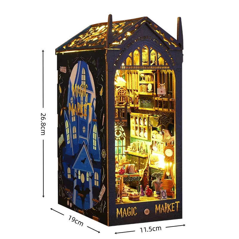 Sujetalibros Wizard Street, Minimercado De Madera 3d