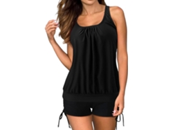 Tankini Estampado Para Mujer Con Top Push-up De Talle Alto Y Braguita De Secado Rápido.