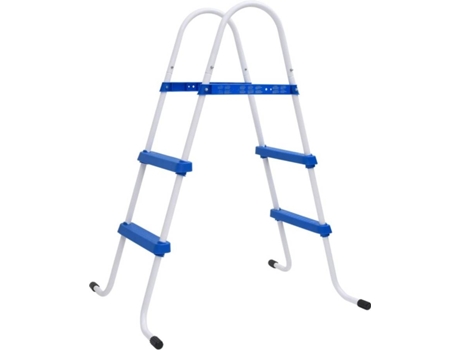 Escalera para piscina acero azul y blanco 84 cm VIDAXL