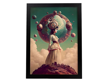 NACNIC Poster Viejo Y Nuevo Mundo En Estilo Surrealismo Cinematográfico Ilustraciones Y Grabados De Historieta Abstracta Y Artística A4 Marcos Negr...