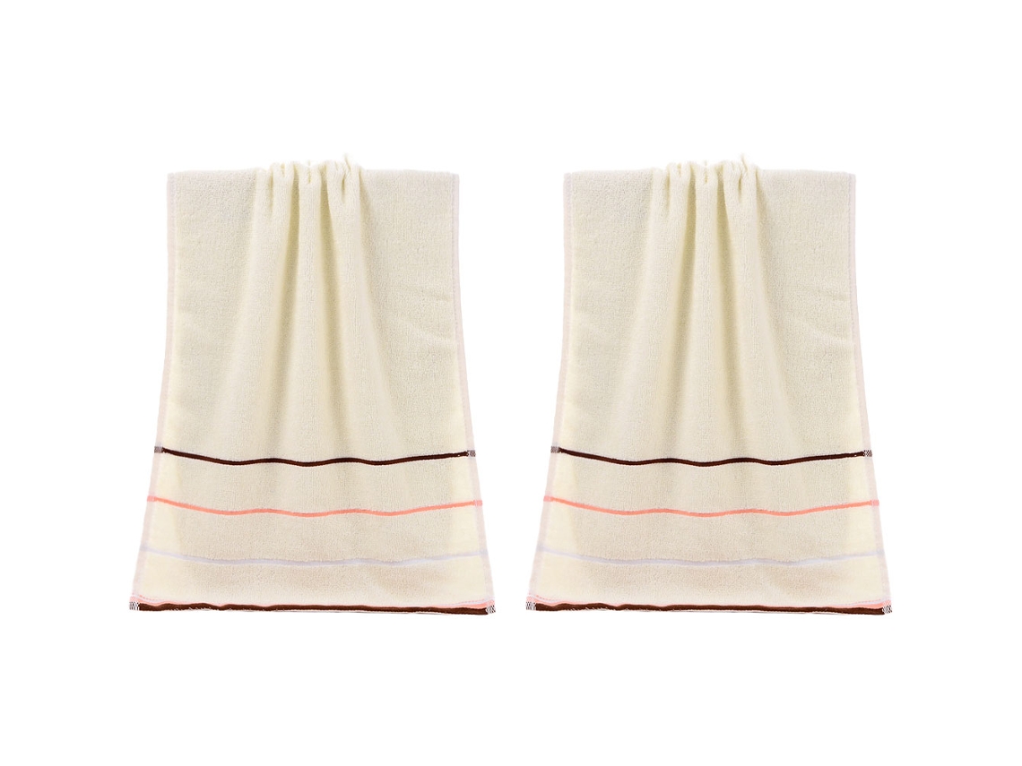 Conjunto de Toalla NEVEANCE Suaves Absorbentes Baño Hotel Spa Algodón Beige - 2pcs (33x73cm)