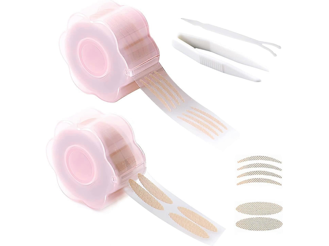 1200 tiras adesivas invisíveis para pálpebras, fitas adesivas instantâneas para levantar pálpebras, adesivos para olhos com garfo e pinça cor da pele.