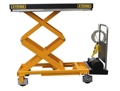 AYERBE Mesa Electrohidr. 750 Kg. Doble Tijera C/ Ruedas