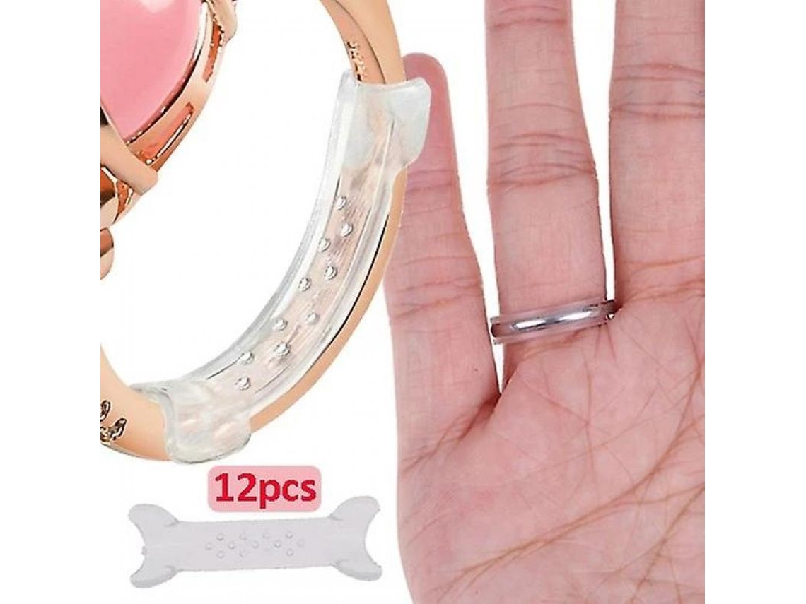 Ajustador Tamaño Anillos Invisible 12 Piezas Transparente 2-10mm Material Suave Resina