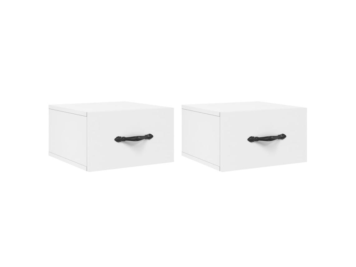 Juego de 2 mesitas de noche de pared, color blanco, MAISON EXCLUSIVE (35 x 35 x 20 cm)