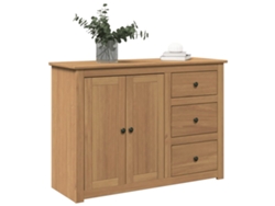 Aparador | Mueble De Comedor | Buffet Con Cajones Panama Madera Maciza Pino 112x40x80 Cm Wsd803770