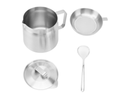 Recipiente De Acero Inoxidable Para Grasa De Tocino Con Filtro Y Tapa Para Cocina, 1,5 L