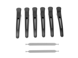 6pcs Pinzas De Pelo Profesionales De Pico De Pato Antideslizantes Para Corte Y Peinado (negro)
