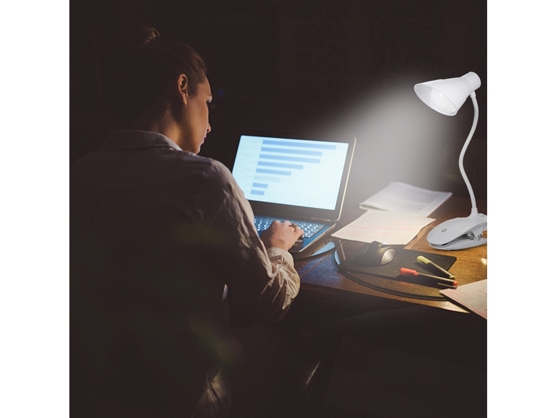 Yncm2026-luz De Lectura Led Clip, Lámpara De Mesa Portátil Recargable Usb, Dimmable Con Protección Ocular Para Dormitorio Y Estudio