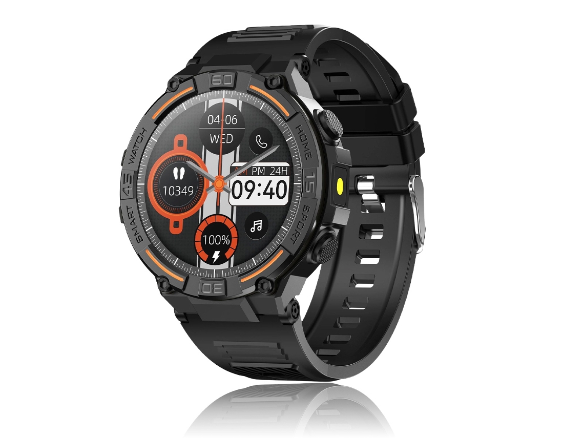 Reloj inteligente para hombre con función de teléfono, resistente al agua con linterna LED, 1,6 pulgadas, resistente para exteriores, con pantalla