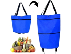 Carrito de compras plegable 2 en 1 GOKOCO con cremallera de dos etapas, ruedas y bolsa de compras (nuevo)