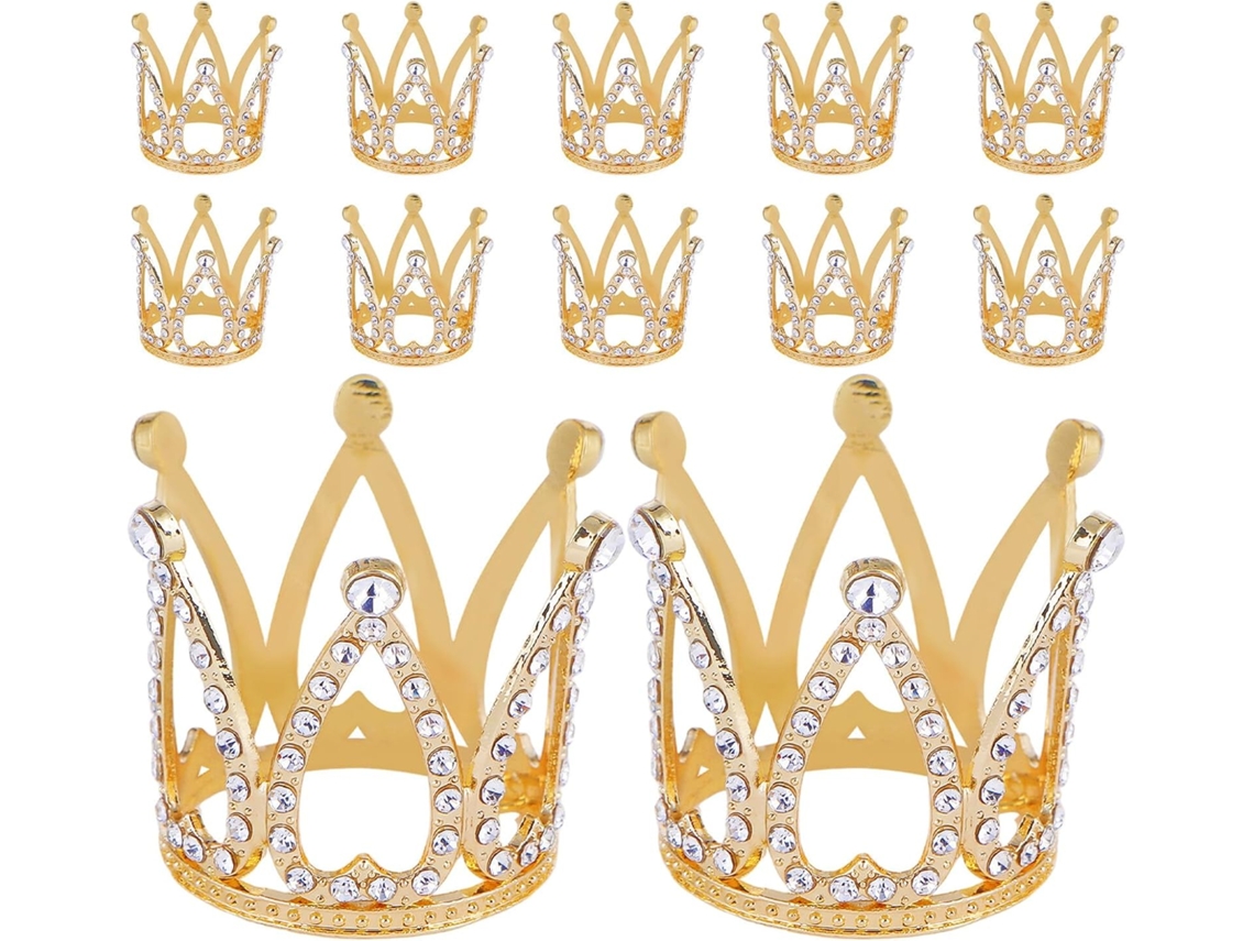 Juego 12 Cumpleaños, Niños Niñas Fiestas De Coronas Princesa Para Y Decorar Pasteles Tiara Pequeña