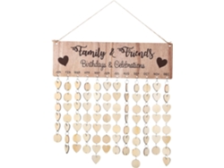 Besportble Juego De Calendario De Madera Para Armar Con Discos Colgantes Y Recordatorio De Cumpleaños Y Eve...