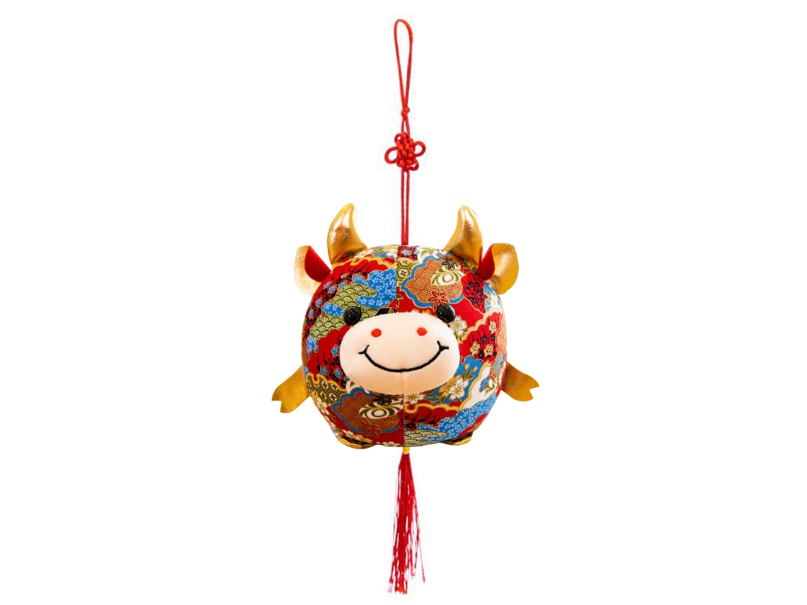 Ats-muñeco De Peluche Vaca 10cm, Mascota Del Año Del Buey, Colgante De Trapo, Regalo De Año Nuevo Azul