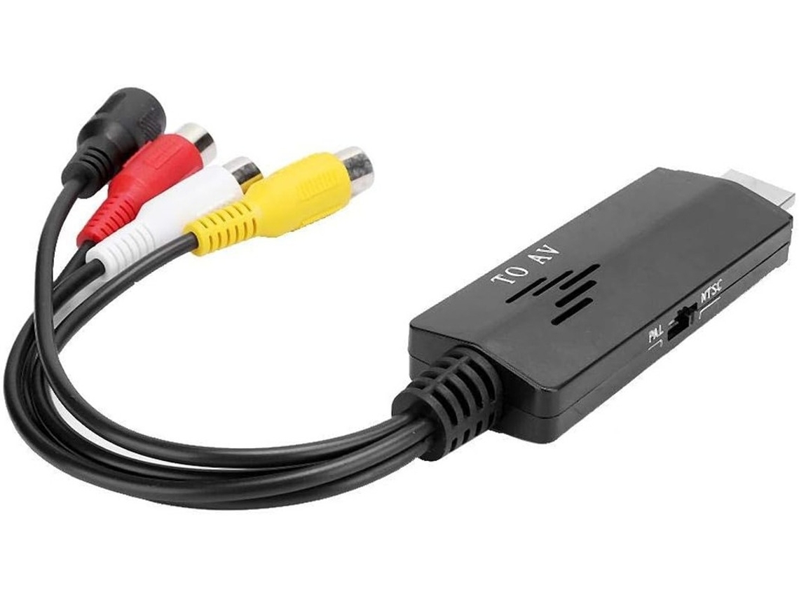 Adaptador convertidor HDMI a RCA CVBS compuesto de 1080p compatible con TV, VHS/VCR, DVD con HDMI a CVBS, PAL/NTSC, Plug &amp; Play Bestvite