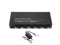 Conmutador Ethernet De Fibra Óptica Tx1310nm Rx1550nm 6 Puertos Ópticos 2 Puertos Eléctricos Hasta 25 Km Enchufe Estadounidense 100-240 V