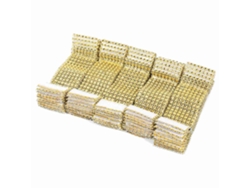 50 anillos para servilletas de malla de diamante, 8 filas, para bodas, Navidad, lazos dorados para sillas